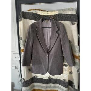 Vintage L.L .Bean Wool Cashmere Gray Blazer Coat  - Women's Size 10
